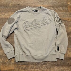 Pro Standard LA Dodgers Crewneck Sweatshirt Beige Tan Size Small MLB